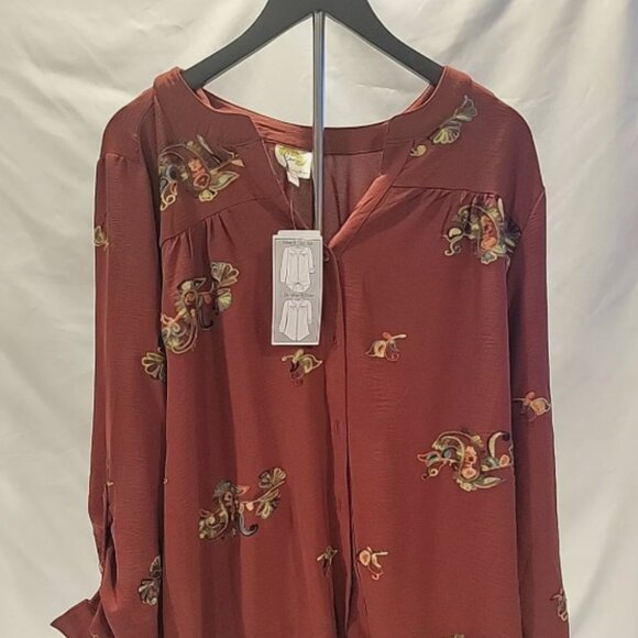 Fig and Flower 3x Women's Blouse - Picture 1 of 6
